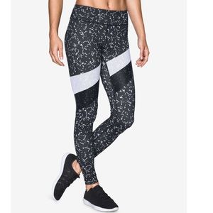 Women’s Under Armour Mirror Studiolux Reg Black Printed Leggings EUC Sz Medium